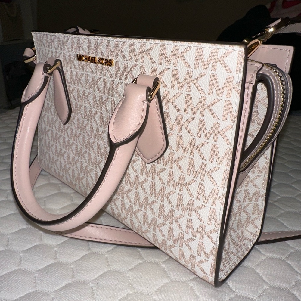 Michael Kors Pink and White Satchel